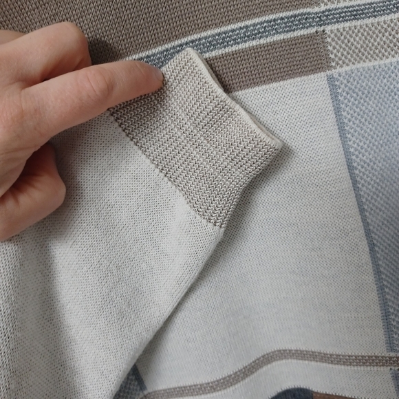 Elegant Patchwork Sweater - Cream and Brown - Picture 4 of 6